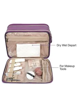 کیف، کوله‌پشتی و چتر چتر Large Toiletry Bag, Travel Makeup Organizer Water-resistant Makeup Cosmetic Bag Travel Bag for Accessories, Shampoo, Full Sized Container, Toiletries (Purple, Medium) 