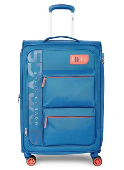 چمدان و ساک مسافرتی چمدان تک 8 WHEELS SKYBAGS VANGUARD PLUS BRIGHT BLUE SOFTSIDE MEDIUM TROLLEY BAG - SK STVAPW71BBL 
