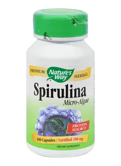 ویتامین و ساپلیمنت مکمل‌های گوارشی Spirulina Micro-Algae Vegetarian 380mg - 100 Capsules