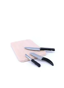 عروسک و لوازم  جانبی سایر Dollhouse Decoration Accessories 1:12 Dollhouse Miniature Scene Model Kitchen Knives Set With Chopping Board Pretend Play Toy 