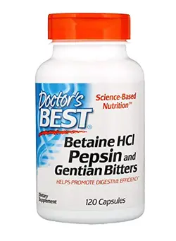 ویتامین و ساپلیمنت مکمل‌های گوارشی Betaine HCI Pepsin And Gentian Bitters - 120 Capsule