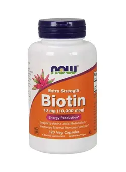 ویتامین و ساپلیمنت مکمل‌های گوارشی Now Foods Extra Strenght Biotin Dietary Supplement  10 mg (10,000 mcg), 120 Veg Capsules