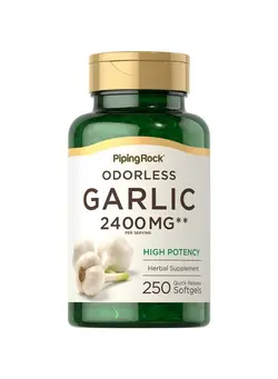 ویتامین و ساپلیمنت مکمل‌های گوارشی Odorless Garlic Softgels ; 2400Mg ; 250 Extract Pills ; Nongmo Gluten Free Supplement