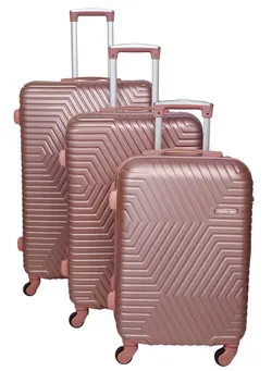 چمدان و ساک مسافرتی ست چمدان TravelWay Lightweight Luggage Set of 3 Bag - 3 Sizes Hardshell Suitcase Spinner Luggage for Travel | ABS Luggage with 4 Spinner Wheels (Rose Gold, Set of 3) 