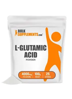 ویتامین و ساپلیمنت دمنوش و مکمل‌های گیاهی L Glutamic Acid Powder Amino Acids Supplement For Brain Health Gluten Free 4000Mg (4G) Per Serving 25 Servings (100 Grams 3.5 Oz)