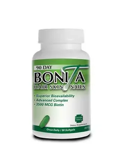 ویتامین و ساپلیمنت تقویت‌کننده‌های ایمنی Bonita Hair Skin And Nails Vitamins Biotin Vitamins For Hair Skin And Nails For Women And Men With 15 Active Ingredients For Hair Growth Strong Nails Healthy Skin 90 Softgels 