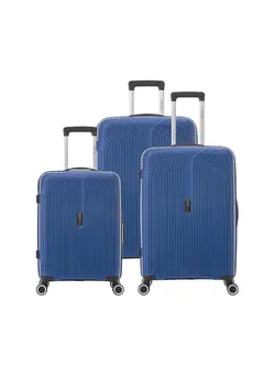 چمدان و ساک مسافرتی ست چمدان Marc 3 Polypropelene Hardside Spinner Luggage Trolley Set 20/24/28 Inch Blue 
