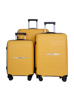 چمدان و ساک مسافرتی ست چمدان Marc 2 Polypropelene Hardside Spinner Luggage Trolley Set 20/24/28 Inch Yellow 