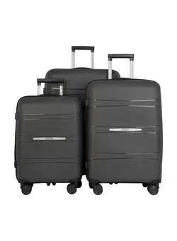 چمدان و ساک مسافرتی ست چمدان Marc 2 Polypropelene Hardside Spinner Luggage Trolley Set 20/24/28 Inch Dark Grey 