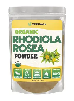 ویتامین و ساپلیمنت دمنوش و مکمل‌های گیاهی Organic Rhodiola Rosea Powder Premium Usda Organic Rhodiola Powder For Cognition And Relaxation Vegan Friendly Energy Booster (1 Oz)