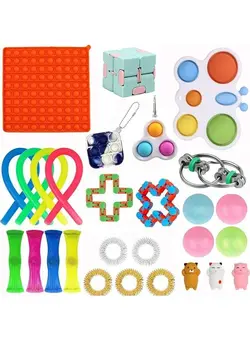 گجت، فیجت و سرگرمی پاپ ایت 28-Piece Push Bubble Fidget Sensory Toys 