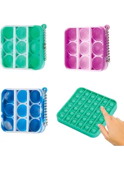 گجت، فیجت و سرگرمی پاپ ایت 4-Piece Keychain Push Pop Bubble Fidget Toy 