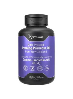 ویتامین و ساپلیمنت مکمل‌های گوارشی Evening Primrose Oil (1300Mg) ; 100% Natural From New Zealand ; Nongmo Soy & Gluten Free Zero Filler ; 60 Softgels