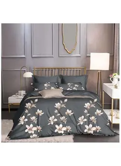کالای خواب ست کالای خواب Comforter Set King Size 6 Piece Skin Friendly 200 Thread Silky Touch Luxury Bed Comforter Cover  Quilt Cover Set with 4 Pillowcases Natural Element Green Plant  Flower Print 