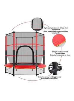 بازی‌های فضای باز و تجهیزات پارک ترامپولین 5.5 Feet Durable Trampoline With Safety Net 140X140X160cm 
