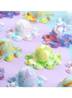 گجت، فیجت و سرگرمی اسپینر Flipped Octopus Pop Fidget Squishy Toy 9x5x4.2cm 