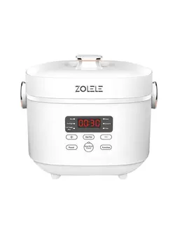پلوپز، زودپز و آرام‌پز پلوپز Zolele ZB500 Multifunctional Electric Rice Cooker With 3L Capacity Smart Low Sugar Rice Cooker Micro-Computer Button Double Inner Pot 700W - White 