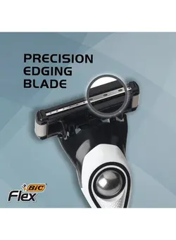 مردانه تیغ و ماشین اصلاح بدن Bic Flex 5 Hybrid Razor - 1 Count Handle & 3 Count Cartridges Per Package - Pack of 2 Packages 