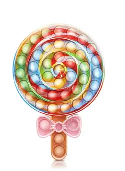 گجت، فیجت و سرگرمی پاپ ایت Rainbow Pop on Fidget Toy, Push Bubble Sensory Toy for Kids Adults, Popper Girls Boys, Anxiety and Stress Relief Autism, ADD, ADHD (Swirl Lollipop) 