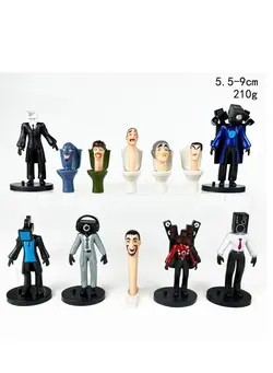 اسباب بازی مدل و ماکت 12 Pcs Skibidi Toilet Man Toy Set Ideas Toys Battle Horror Game Model Ideas Toys Gifts for Adult & Kids 