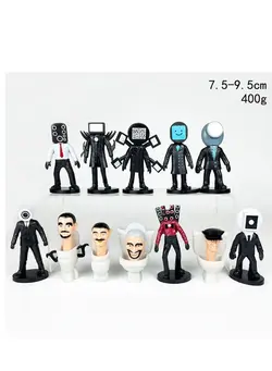 اسباب بازی مدل و ماکت 12 Pcs Skibidi Toilet Man Toy Set Ideas Toys Battle Horror Game Model Ideas Toys Gifts for Adult & Kids 