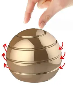 گجت، فیجت و سرگرمی اسپینر Prime Fingertip Rotating Tabletop Ball Toy 55mm golden color 