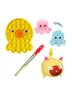 گجت، فیجت و سرگرمی پاپ ایت Prime Pop It Cute Kawaii Fidget Sensory Educational Relieve Anti Stress Adult Kid Holiday Silicone Toy Gift Pop It And Squishy Toys Bundle Offer Pack- 4 pcs 