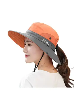 اسپرت فشن و اکسسوری لباس Sun Hat Wide Brim Hat Women UV Summer Cap for Beach Travel Hiking Camping Gardening Orange 