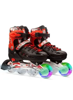 ماشین‌های سواری، سه چرخه و اسکوتر اسکیت Soccerex Youth Inline & Roller Skates Shoes Complete Set (RED) 