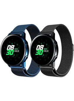 لوازم جانبی ساعت بند for Samsung Galaxy Watch Active 2 44mm 40mm Stainless Steel Milanese Watch Band Metal Strap 