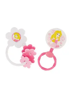 تغذیه و نگهداری کودک پستانک 2 Pack Disney Princess Character Shape Rattle And Keyring Teether Premium Toddler Birthday Toys Infant Teething Toys Great For Newborn Shower Gifts 