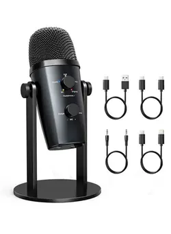 میکروفون سایر PW10 Professional Metal Voice Recording Usb Condenser Studio And Podcast Recording Gaming Microphones 