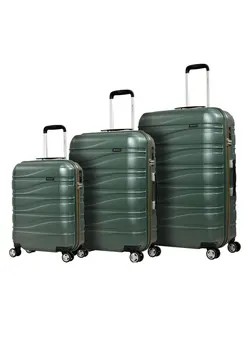 چمدان و ساک مسافرتی ست چمدان Makrolon Polycarbonate Lightweight Glamorous Hard Case Luggage with 4 Quiet Double Spinner Wheels and TSA Approved Lock KJ95 