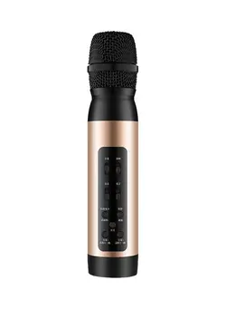 میکروفون سایر Wireless Bluetooth Phone Condenser Microphone Dual Speaker Recording Karaoke Mic XDY37811 Golden 