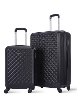 چمدان و ساک مسافرتی ست چمدان Retro ABS Hardside Spinner Luggage Trolley Set Black 