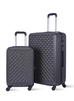چمدان و ساک مسافرتی ست چمدان Retro ABS Hardside Spinner Luggage Trolley Set Grey 