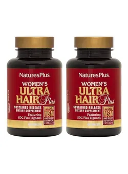 ویتامین و ساپلیمنت دمنوش و مکمل‌های گیاهی Naturesplus Women’S Ultra Hair Plus 60 Sustained Release Tablets Pack Of 2 Nutritional Support For Healthy Hair Structure Gluten Free 60 Total Servings
