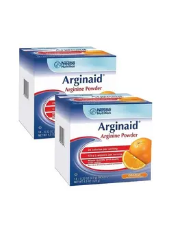 ویتامین و ساپلیمنت دمنوش و مکمل‌های گیاهی Arginine Powder Drink Mix Orange Nutritional Needs For Wound Care 0.32 Oz Packets (14 Ct/Pack) (Pack Of 2)