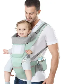 لوازم حمل آغوش Baby Carrier Ergonomic Infant with Hip Seat Kangaroo Bag Soft Newborn to Toddler 7-66lbs Front and Back Holder for Men Dad Mom 