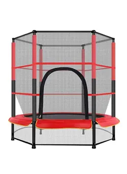 بازی‌های فضای باز و تجهیزات پارک ترامپولین 5.5feet Kids Fitness Mini Outdoor Trampoline 140X140X160cm 