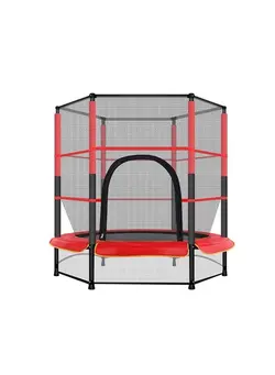 بازی‌های فضای باز و تجهیزات پارک ترامپولین 5.5ft Indoor And Outdoor Mini Toddler Trampoline With Safety Enclosure 140x140x160cm 