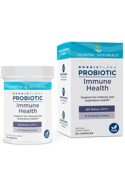 ویتامین و ساپلیمنت مکمل‌های گوارشی Nordic Flora Probiotic Immune Health 30 Capsules 15 Probiotic Strains For Immune And Digestive Health Support Vegan 30 Servings