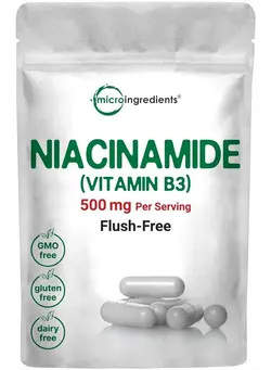 ویتامین و ساپلیمنت مکمل‌های گوارشی Niacinamide Vitamin B3 1,000mg Per Serving, 400 Capsules | Flush Free Niacin, Essential B Vitamin Supplement | Skin Care Health & Energy Support | Non-GMO, Gluten Free