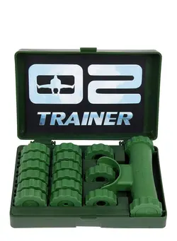 لوازم فیتنس توپ و لوازم تمرینی Bas Rutten O2 Trainer - Official Workout Device for Respiratory Training and Lung Muscle Fitness - Portable Breathing Mouthpiece for High Altitude and Power Training (Green) 