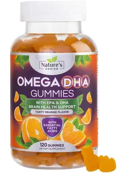 ویتامین و ساپلیمنت دمنوش و مکمل‌های گیاهی Omega 3 Fish Oil Gummies Extra Strength Omega 3S With Dha & Epa Heart Healthy Joint & Brain Support Nature Omega 3 Fish Oil Supplement Gummy Vitamin For Men & Women Orange Flavor 120 Gummies
