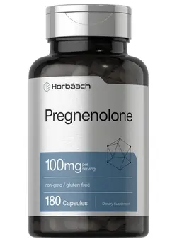ویتامین و ساپلیمنت مکمل‌های گوارشی Pregnenolone 100Mg ; 180 Capsules ; Hormone Support Supplement ; Nongmo And Gluten Free ; By Horbaach