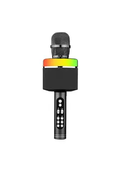 میکروفون سایر Wireless BT Karaoke Microphone Portable Handheld Mic Speaker Machine 1800mAh Rechargeable Loudspeaker for Home Party Singing 