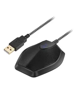 میکروفون سایر Desktop USB Conference Microphone 360° Omnidirectional PC Computer Condenser Mic with Mute Function Noise Reduction High Sensitivity Plug & Play Compatible with Windows Mac 