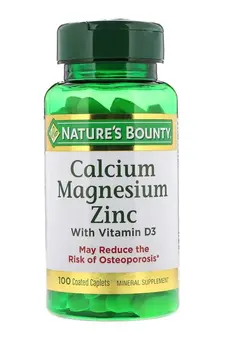 ویتامین و ساپلیمنت مکمل‌های گوارشی Calcium Magnesium Zinc + D3 - 100 Caplets, Packaging May Vary