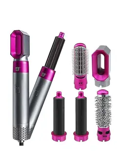 اتو مو فر کننده 5 in 1 Hair Dryer Brush with Hair Volumizer,Hot Air Brush,Scalp Massager,Curler and Straightener for Women Hair Styling 